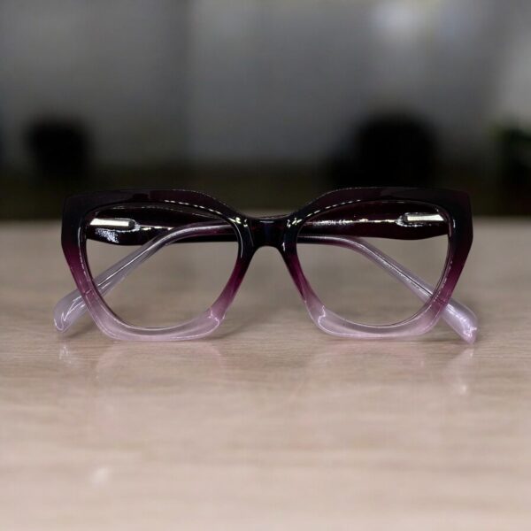 Bold Dark Pink & White Women’s Cat-Eye Eyewear Frame - Image 3